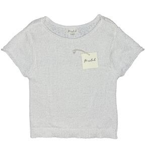 NWT Marled Short Sleeve Sweater 100% Cotton Size L